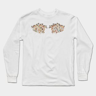 White Angel Guitar Wings with Feathers Out Long Sleeve T-Shirt